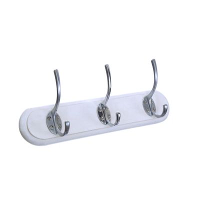 Wall hanger Oval base - 3 hook Chrome