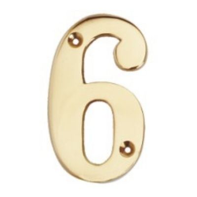 Flat Brass Numeral No. 6