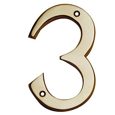 Hollow Brass Numeral No. 3