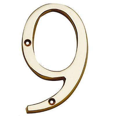 Hollow Brass Numeral No. 9
